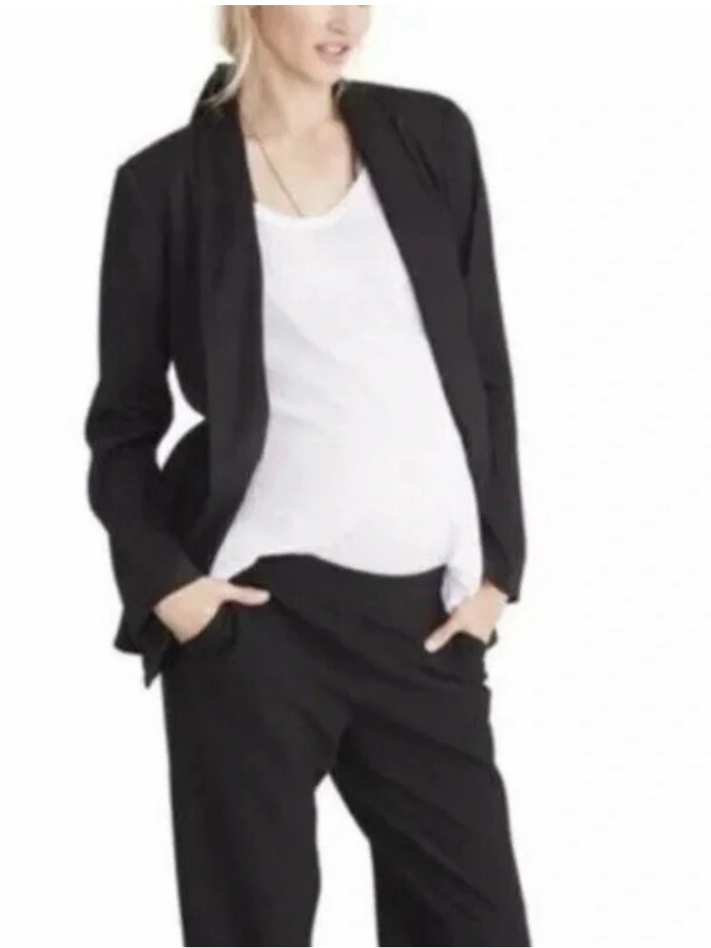 Hatch Open Front Maternity Blazer in Black - Size 3 (Large)